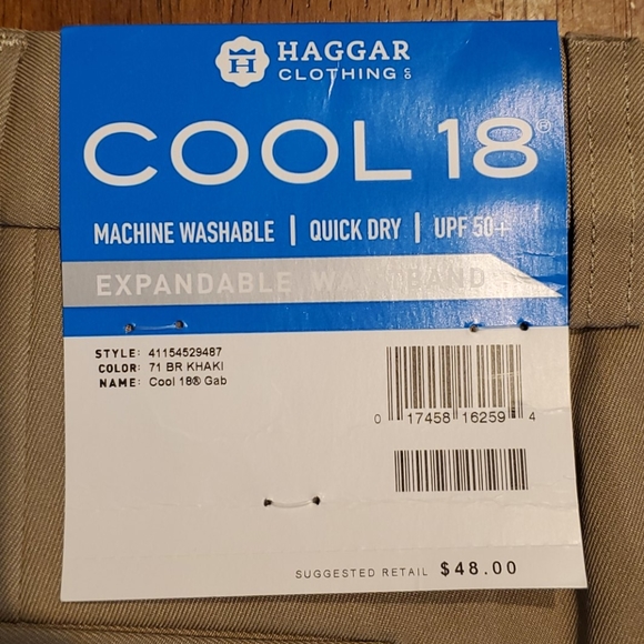 NEW 32" Haggar Cool 18 Golf Shorts UPF 50+ Khaki - Picture 2 of 6